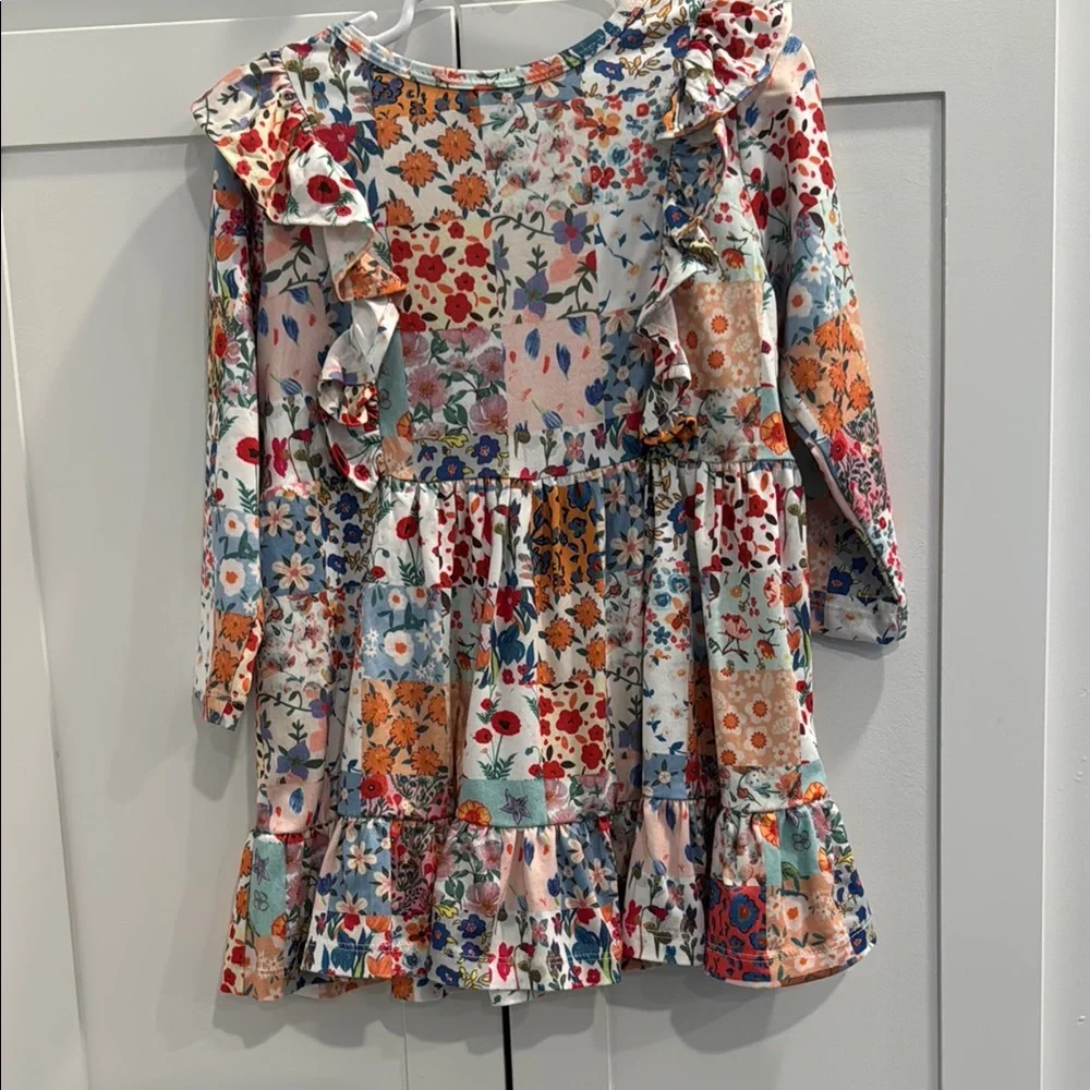 Floral Patchwork Ruffle Dress - Picture 2 of 2